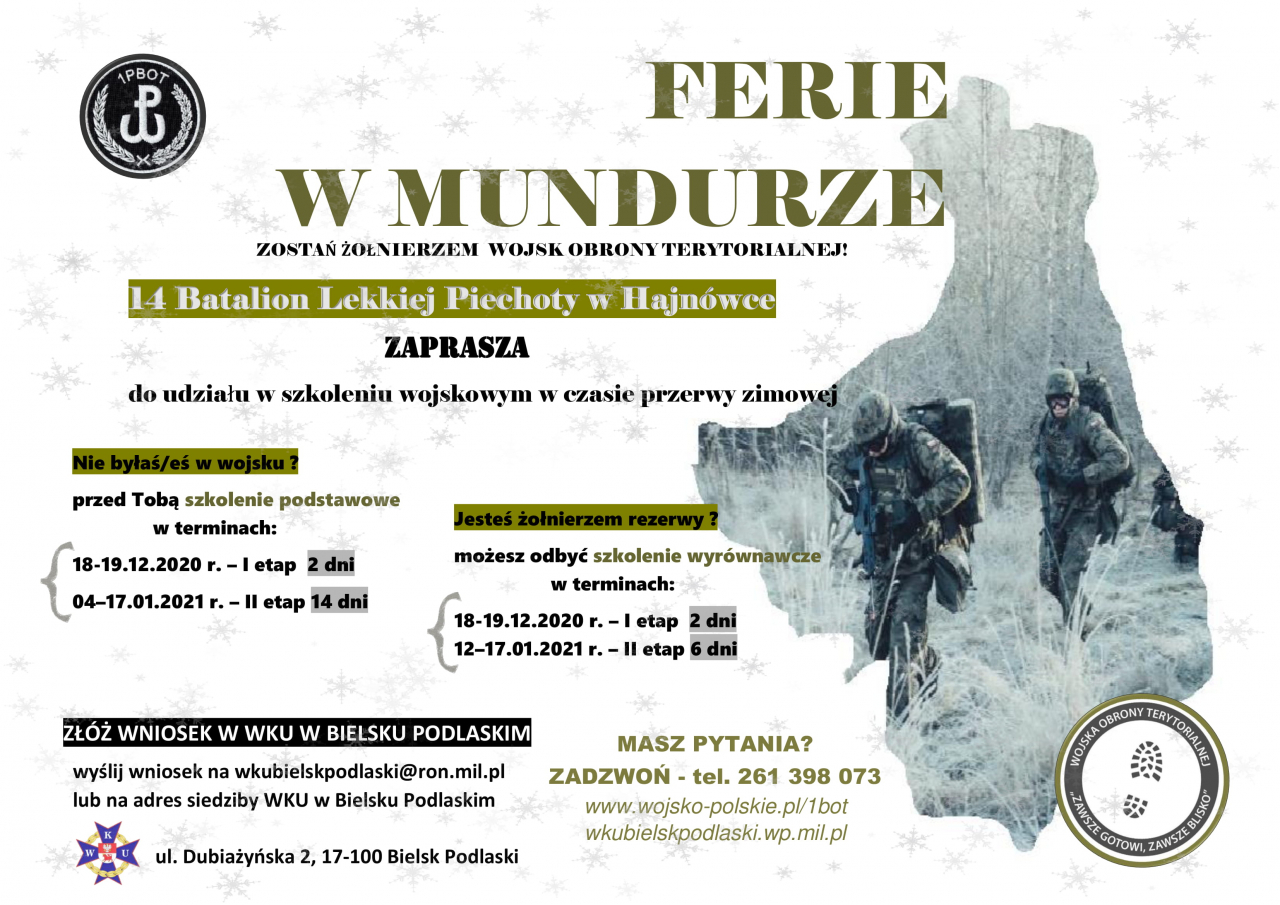 Plakat Ferie w mundurze