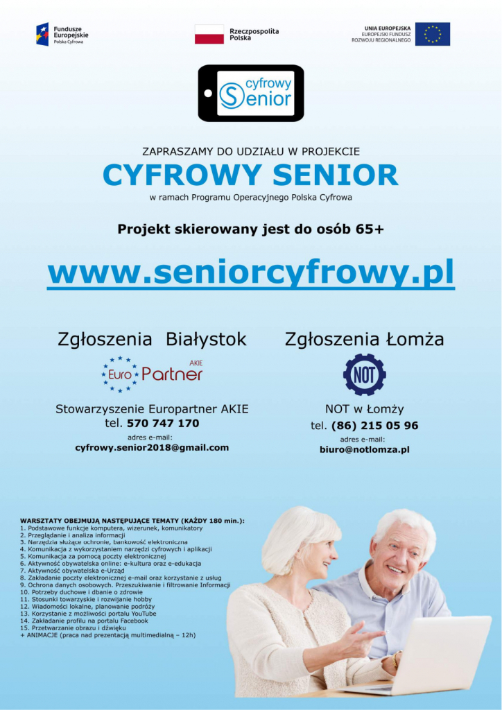 Plakat projektu Cyfrowy Senior